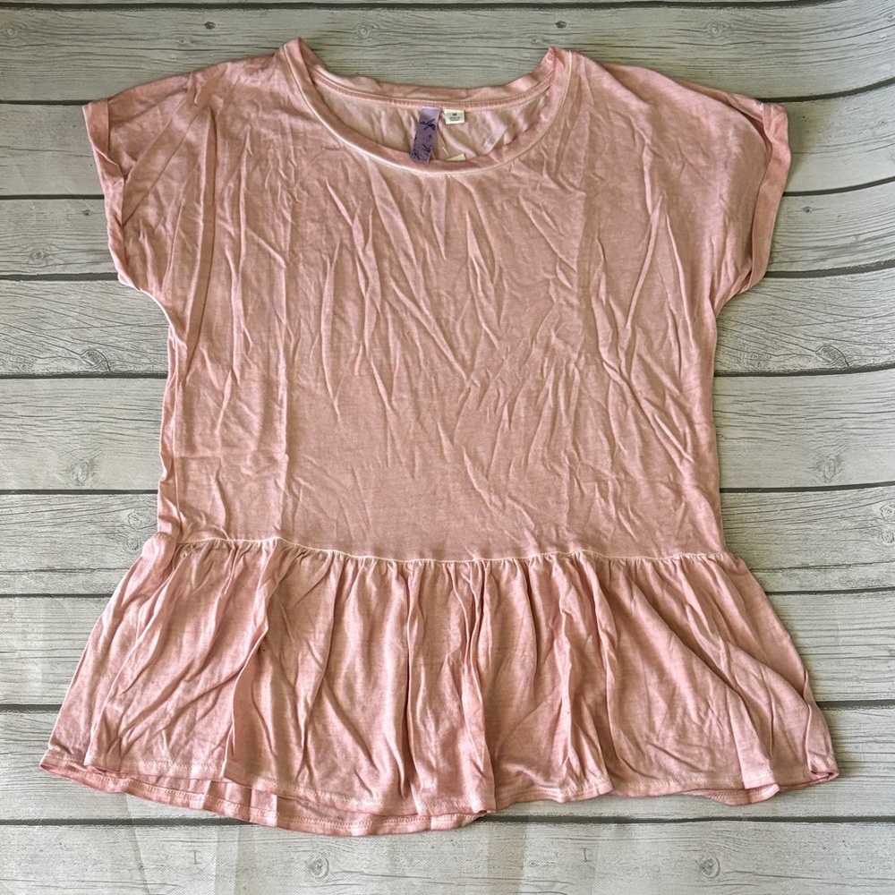 Alya Pink Ruffle Hem Top